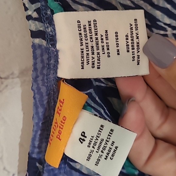 NEW Blue Green Patterned Accordian Pleated Midi Skirt Size 4P Ruby Rd - Picture 5 of 5